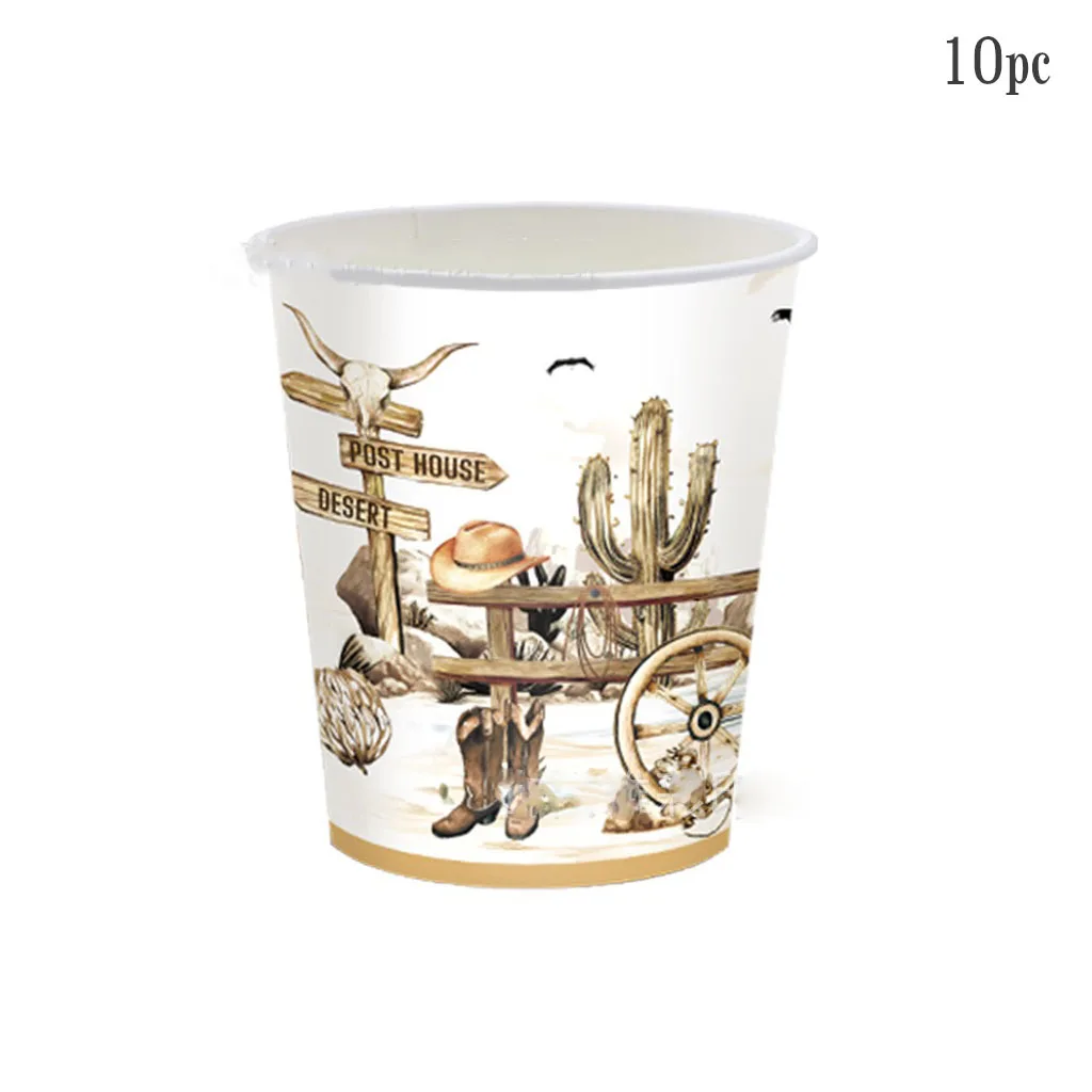 10 Gäste Wild Western Cowboy Geburtstag Einweggeschirr Rennpferd Teller Servietten Alles Gute zum Geburtstag Partyzubehör – Detail 5