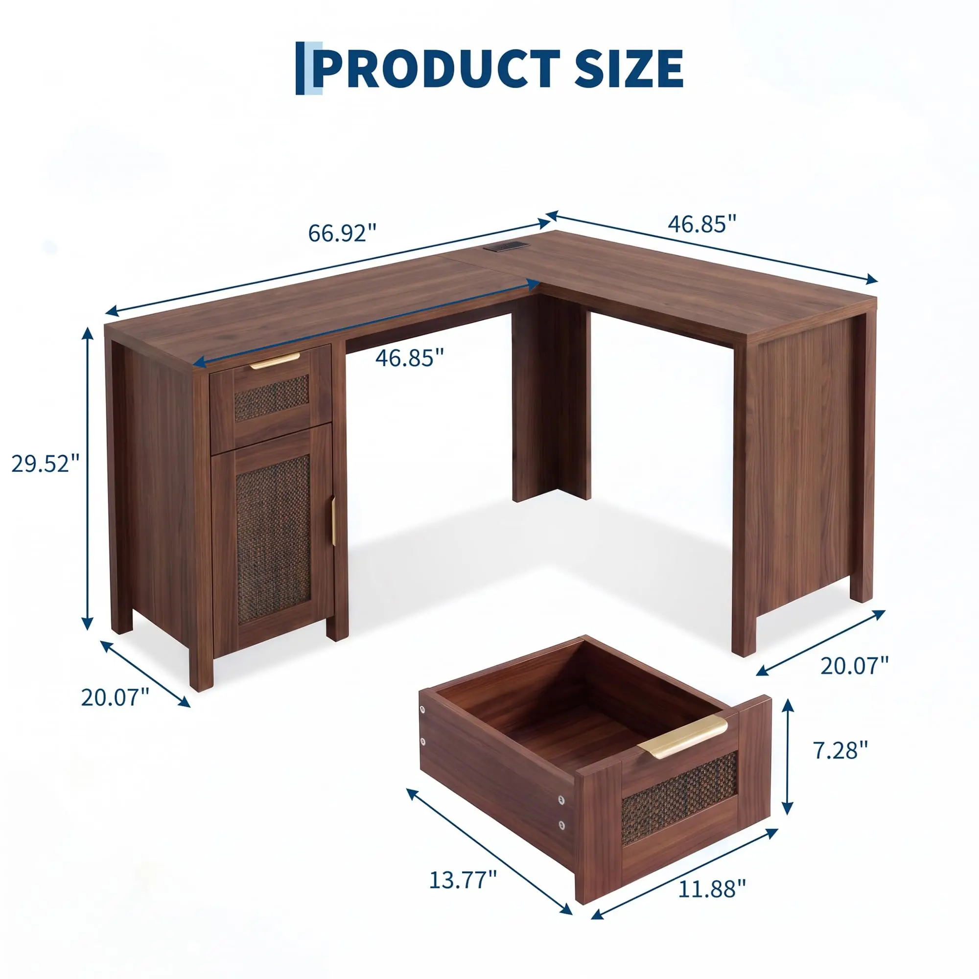 L Shaped Office Desk With Storage Shelves, Modern Corner Computer Desk Workstation For Home Office, Study, Gaming And Small Spaces