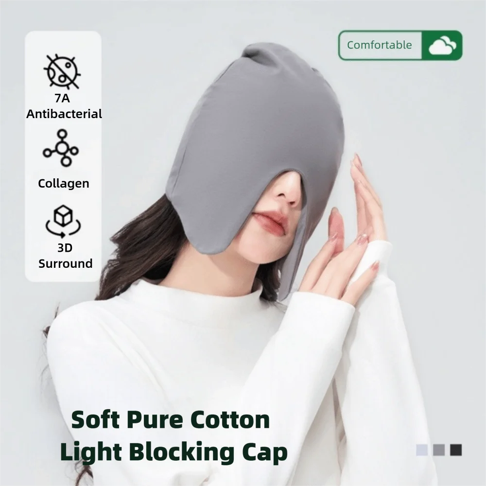 Travel Cotton Sleep Cap Windproof Comfortable Sleep Pullover Warm Light Blocking Nighttime Hat Women Men