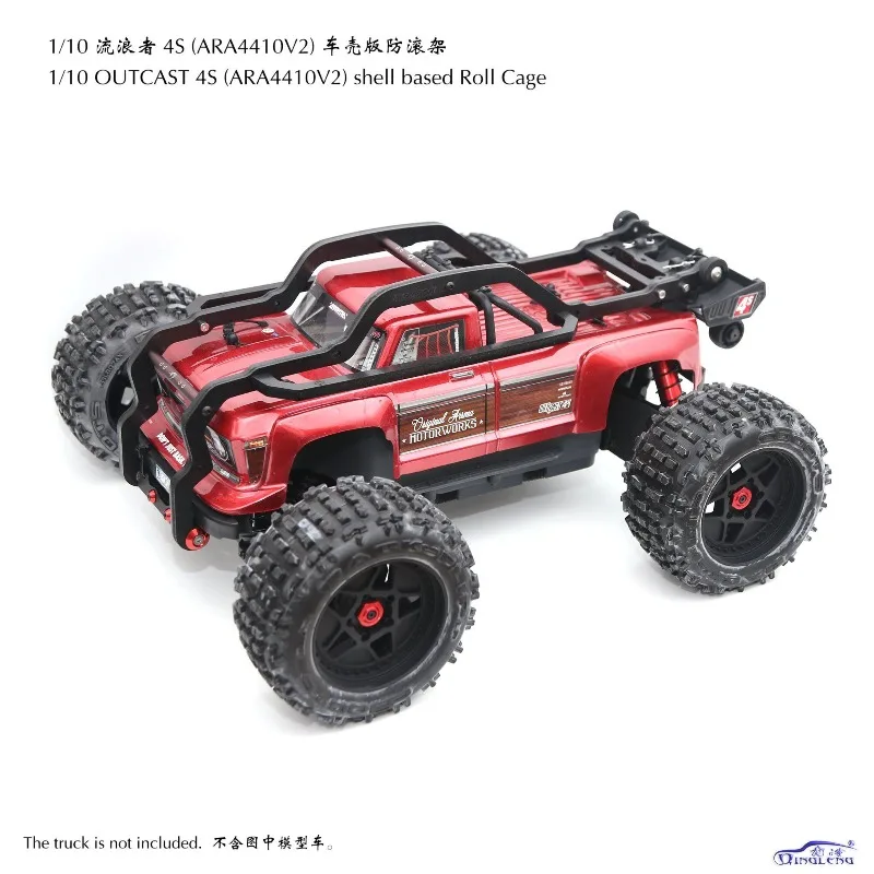 Nylon Roll Cage For 1/10 ARRMA OUTCAST 4S ARA4410V2 V2.5,Light Wearproof, Fits Stock Body Bumper Spoiler,Not For Older Versions