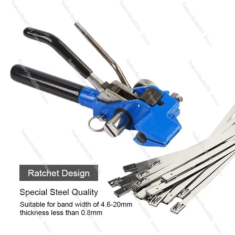 Manual Stainless Steel Cable Tie Gun, All-in-One  & Cutting Tool, Cable Tie Fastener Tool for Wire Bundling