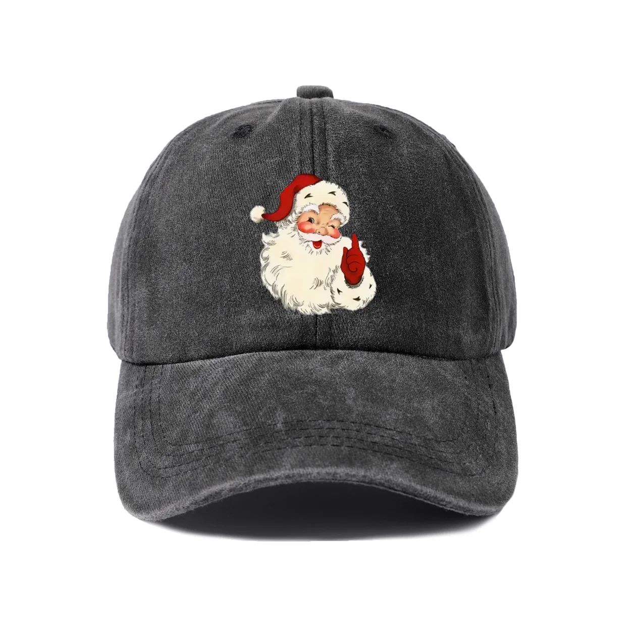 Cute White Pet Graphic Baseball Cap, Vintage Washed Adjustable Unisex Dad Hat, Streetwear Gift