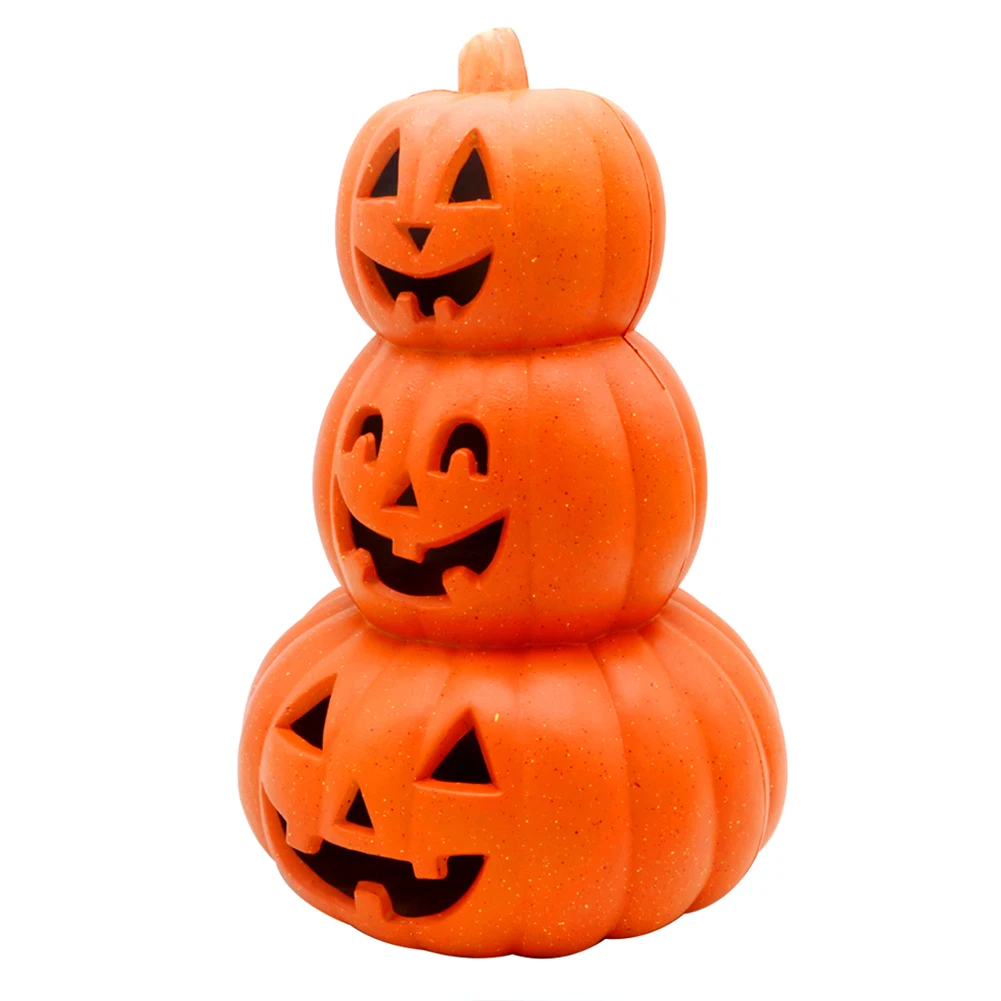 

Halloween Light Up Pumpkin Decor LED Stacked Lighted Jack O Lantern Battery Powered Festival Theme Home Party Decorations