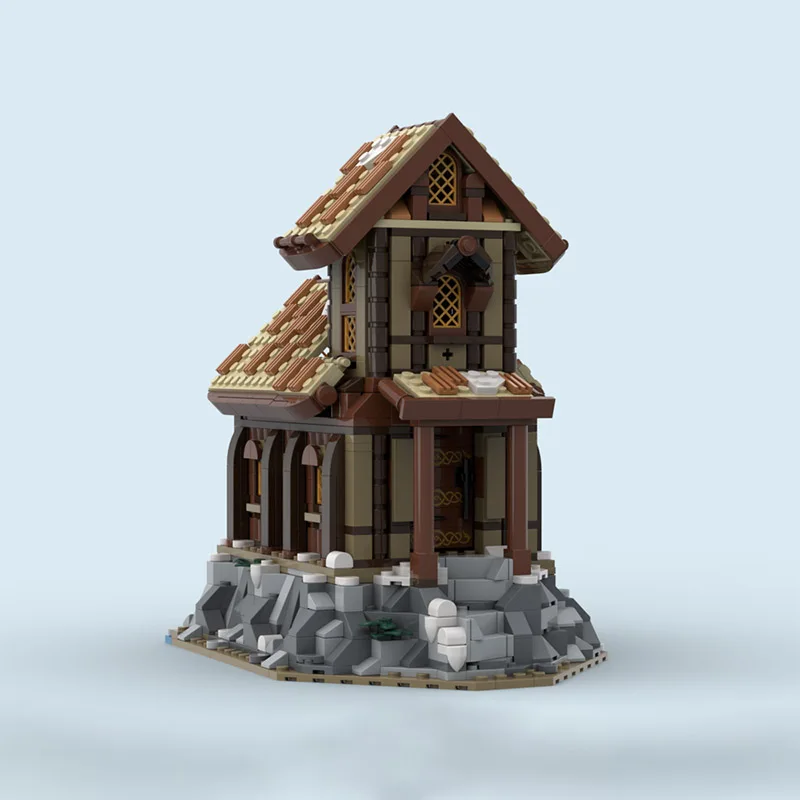 

MOC building block toy medieval church model set for creative assembly. A festive gift suitable for all enthusiasts.