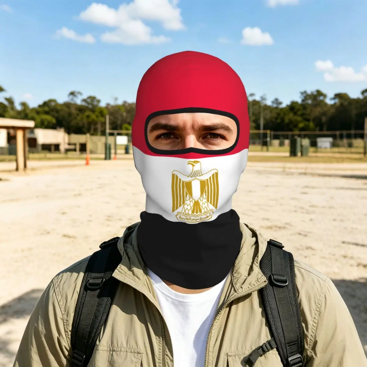 Yemen Emblem Flag Outdoor Cool Sunscreen Motorcycle Face Mask Moto Biker Wind Cap Stopper Windproof Bicycle Cycling Headgear