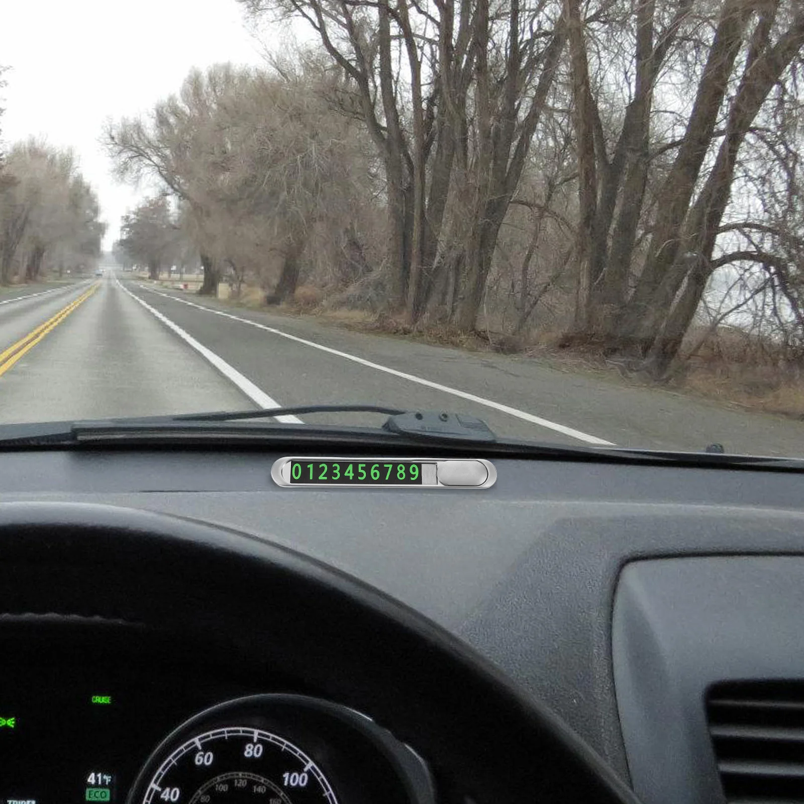 

1 Set Temporary Parking Phone Holder Metal Display Sign Self Adhesive For Bicycles Vehicles Exterior