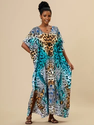 Beach Dresses Africa Printed Kaftans for Women Plus Size Robe Swimsuit Cover Up Bathing Suits Holiday Beachwear Dropshipping