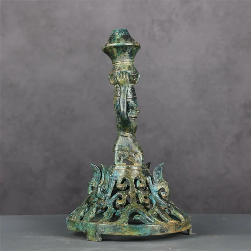 25Cm Tall Kneeling Statue Bronze Ornament For Collection And Decoration