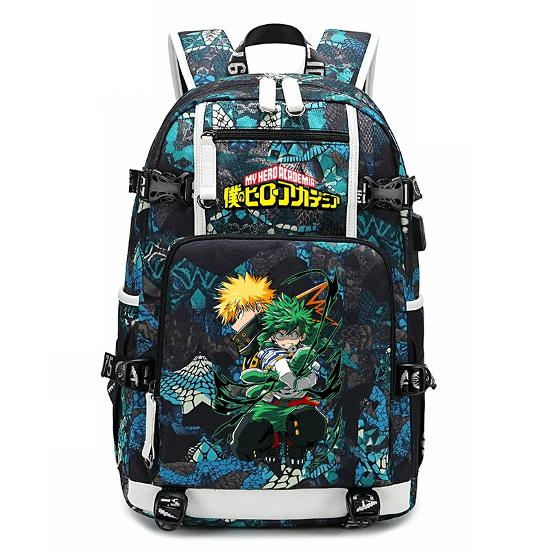 My Hero Academia Anime Print Student Backpack Large Capacity Casual Daypack for Boys Girls School Travel