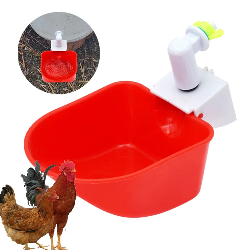 2Pcs Chicken Goose Duck Automatic Drinking Bowl Chicken Water Cup Waterer Bowl Farm Poultry Drinking Bowls Water Dispenser