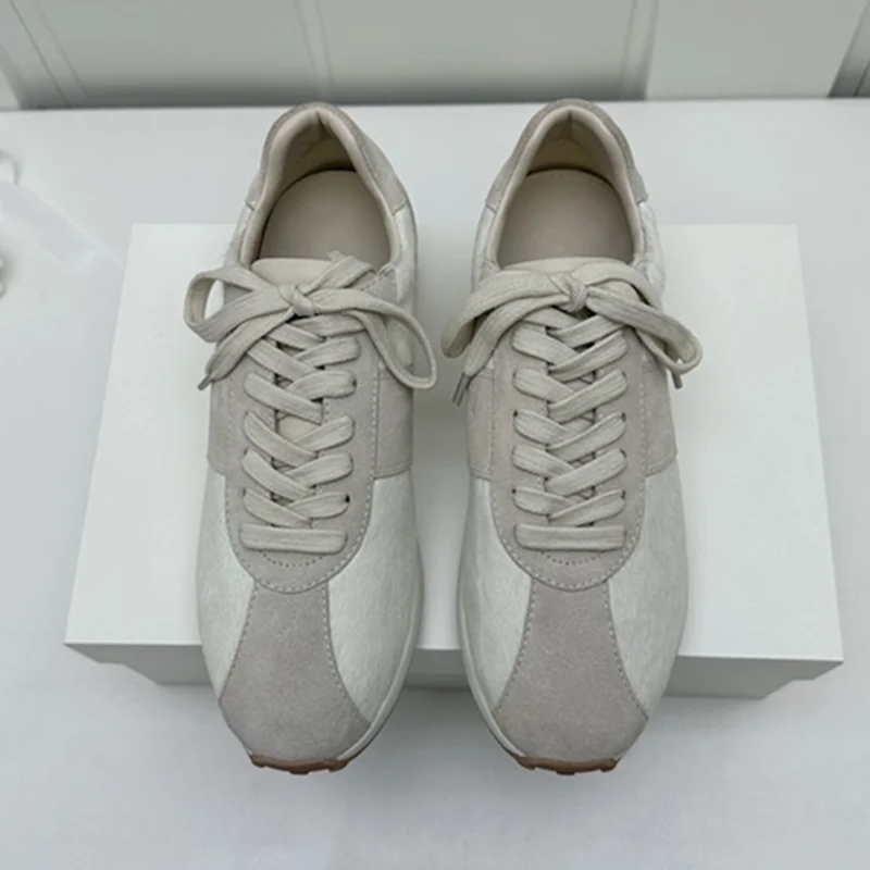 

Withered Minimalist And Fashionable Women's Cowhide And Horsehair Casual Shoes Vintage Training Shoes Girls Sneakers Womens