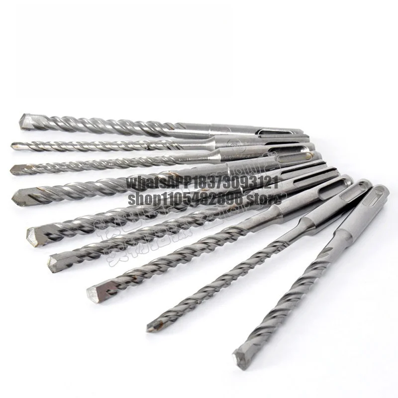 Impact electric hammer drill bit Two pits, two slots, four pits, square handle, round handle 6 cm, concrete punching through