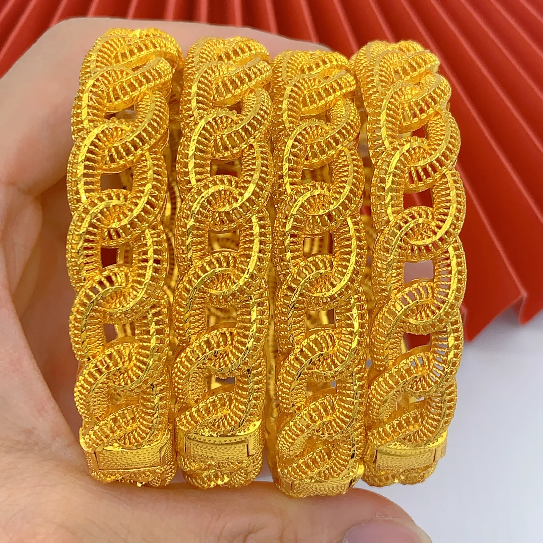 Ethiopian Gold Plated Bracelets Bangles For Women Indian Dubai African Arabic Charm Hand Jewelry Wedding Party Gifts