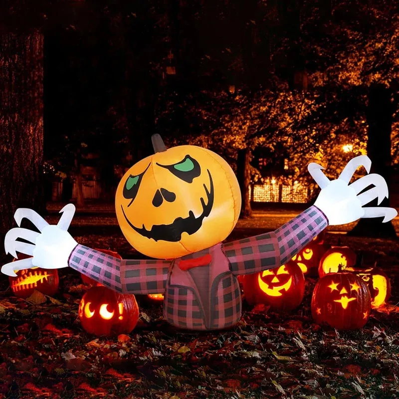 

1,2 м Хэллоуин тыква в клетку рубашка надувное украшение джентльмен призрак Хэллоуин надутые игрушки открытый сад деко