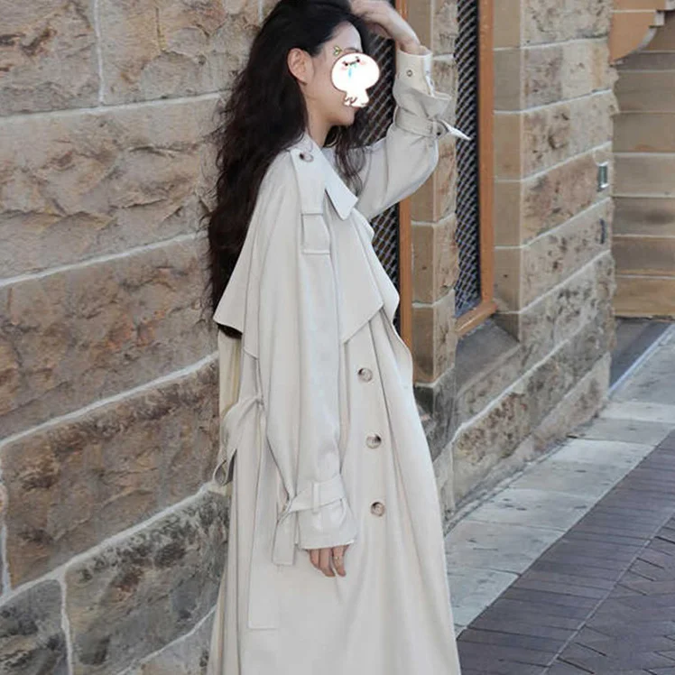 

Черный плащ, женская ветровка для девочек, уникальный твид с вышивкой сверху и V-образным воротником, художественная элегантность выше колена, твид с украшением тай-дай