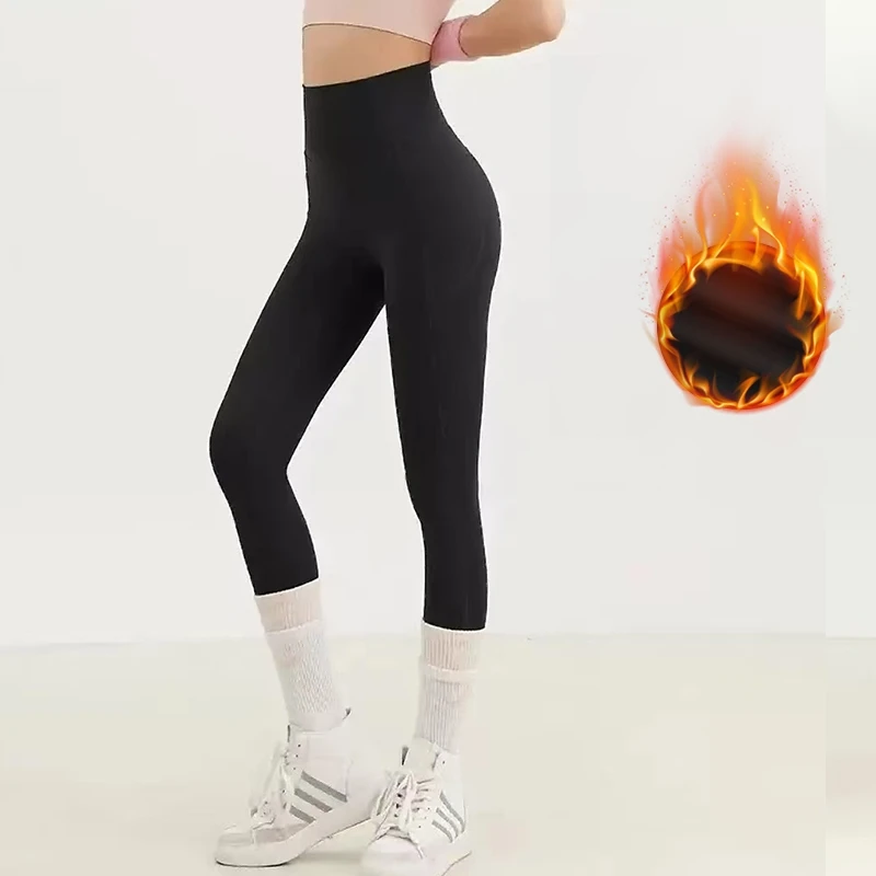 Velvet Pocket Yoga Pants Women Butt Lifting Abdominal Tightening Fitness Pants for Training Running Pilates Buttocks Leggings