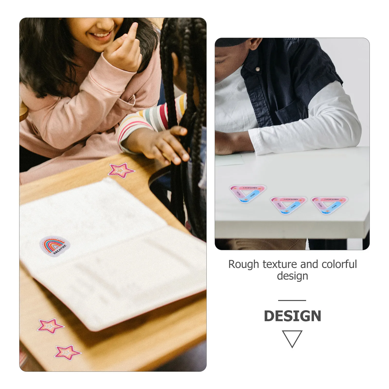 

30pcs Textured Calm Stickers For Phone Back Stress Relief Decompression Tool Reusable Adhesive Decals Rough Surface Sensory