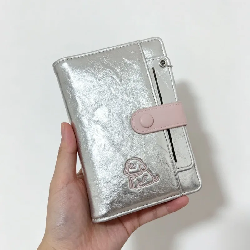 Multicolor Puppy Embossed Passport Cover Portable Bone Pendant Travel Document Holder PU Leather ID Card Storage Wallet