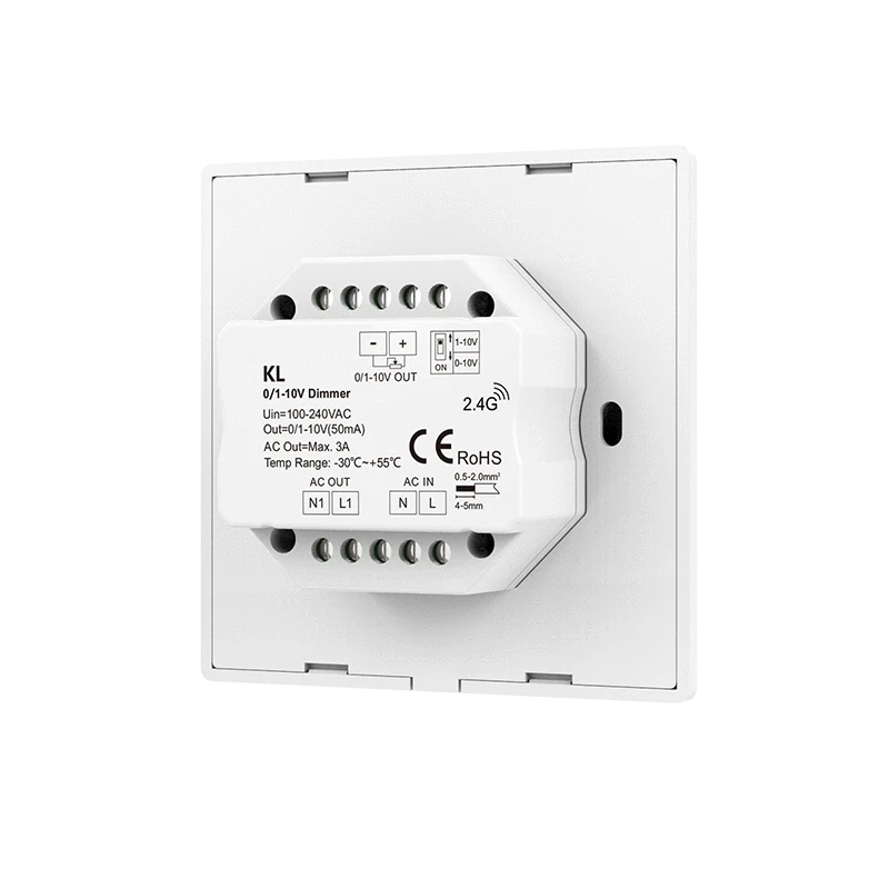 KL Rotary Panel 0-10V LED Dimmer AC110V  220V High voltage input/relay output support push and long push Dimming range 0 -100%