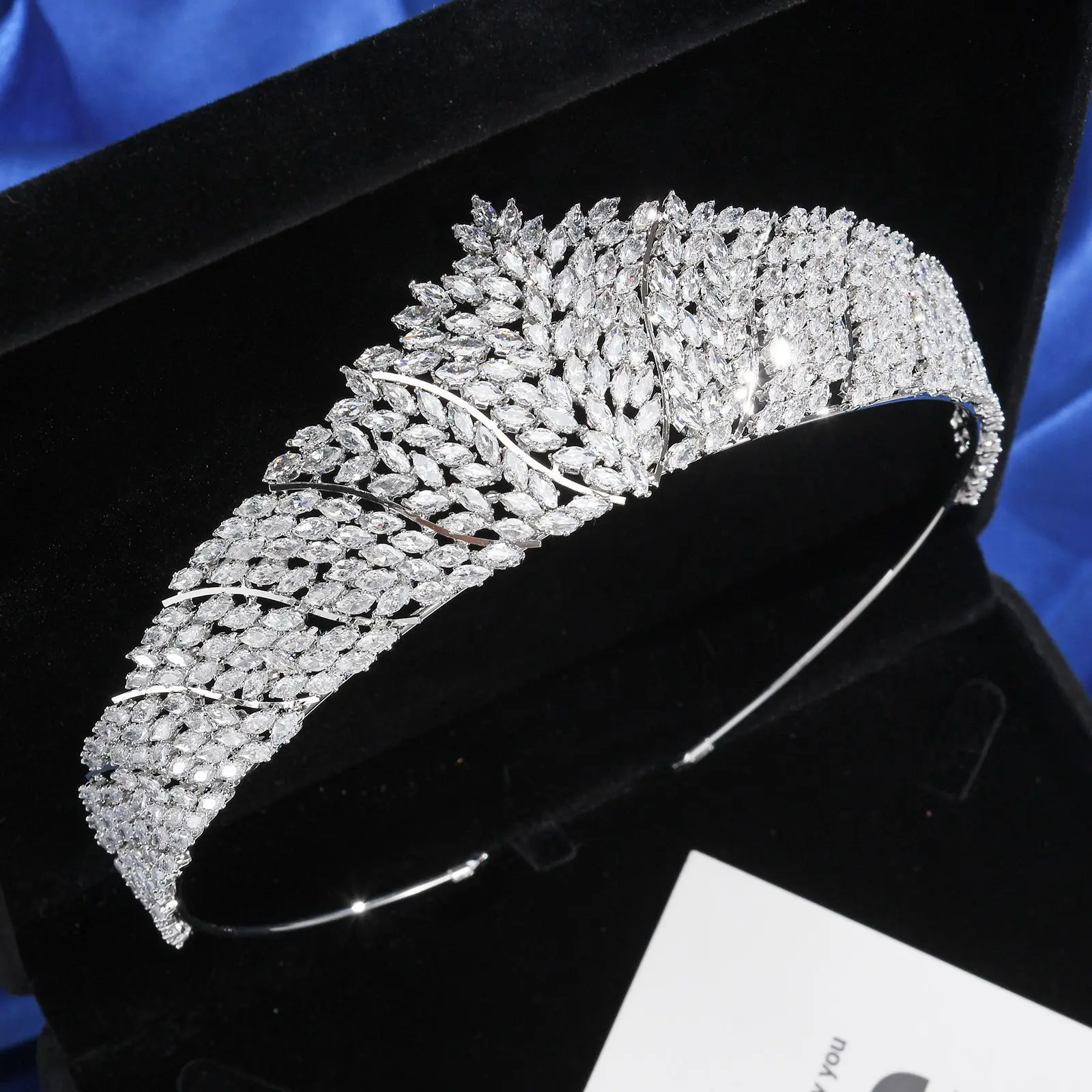 Luxury Bridal Tiara Crown For Wedding Headdress Cubic Zirconia CZ Princess Queen Brides Crowns For Women Prom Party Hair Jewelry