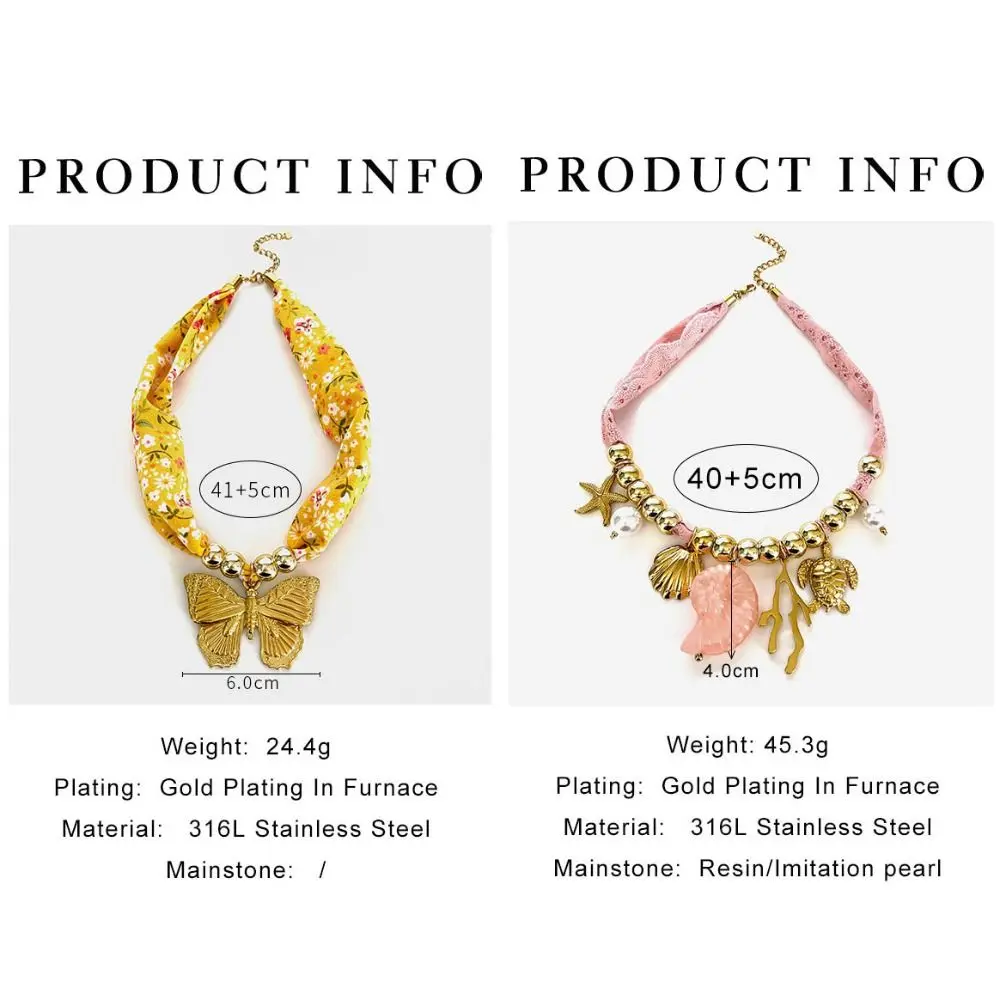 Concha tela envoltura bufanda cadena collar concha perla playa océano serie collar flor joyería accesorios dopamina collar regalo