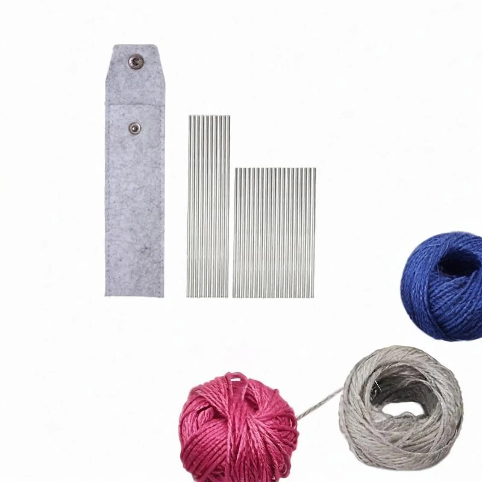 دبابيس من الفولاذ المقاوم للصدأ لمستلزمات الحياكة والحياكة وقضبان الكروشيه المربعة مع حقيبة تخزين