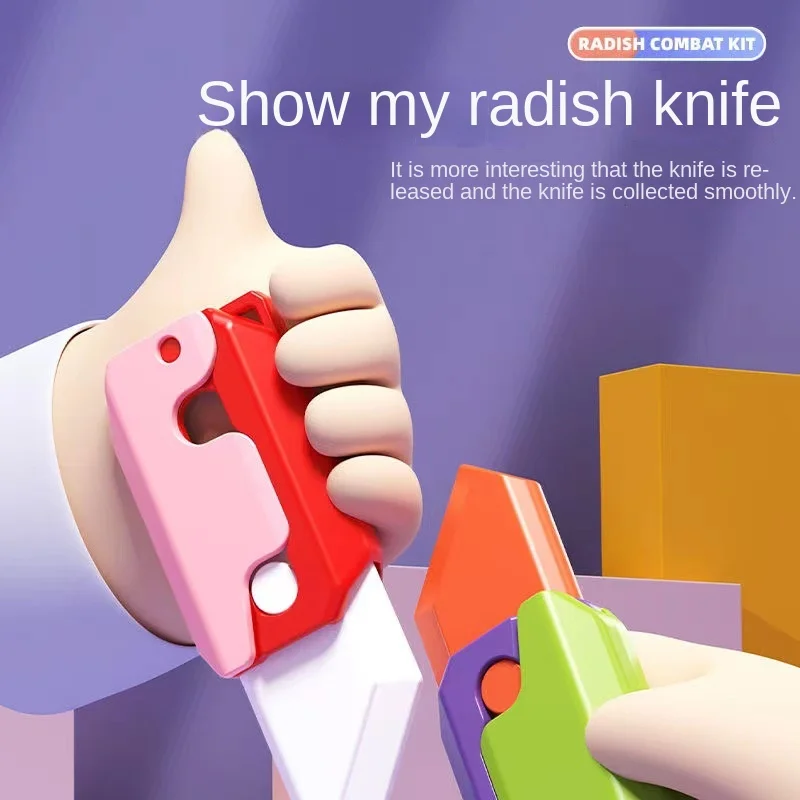 1911 Baby 3D Printing Pistol Gravity Little Radish Gun Blowback Mini Carrot Knife Simulation Decompression Toy