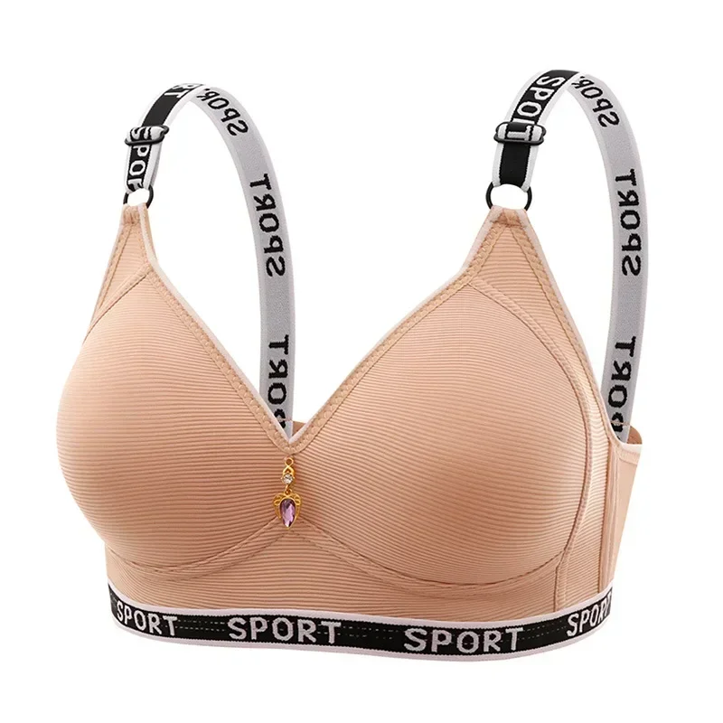 Middle-aged Women Large Underwear Women Without Steel Ring on The Support Sports Back Bra Close Anti-sagging Adjustment Bra