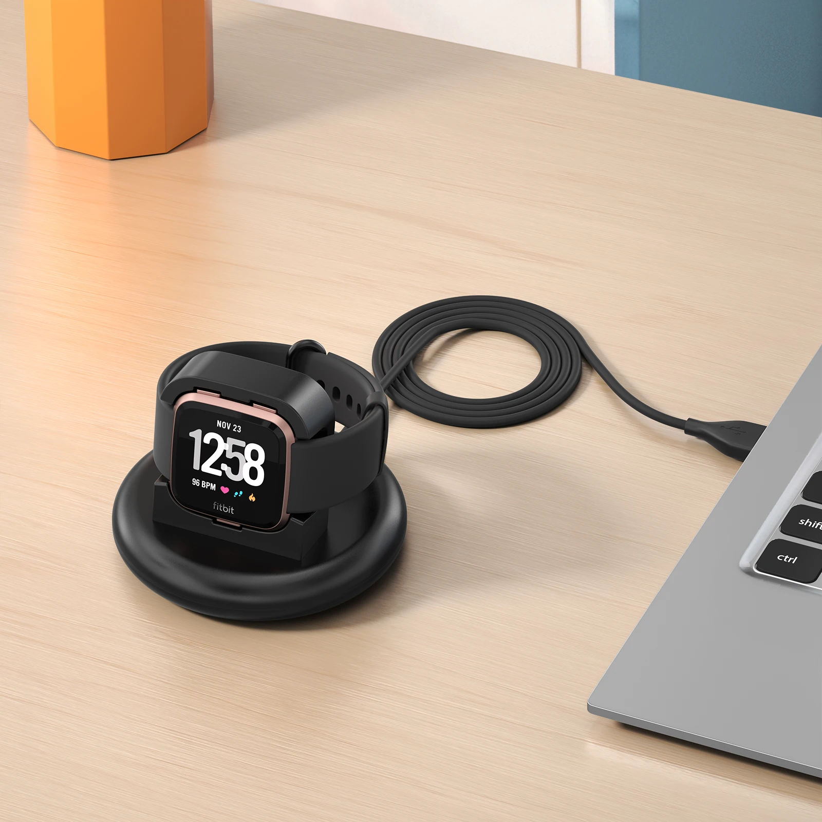 Charger for Fitbit Versa/Versa Lite Charging Dock Base Holder For Fitbit Versa Lite Charger With 125cm Cable