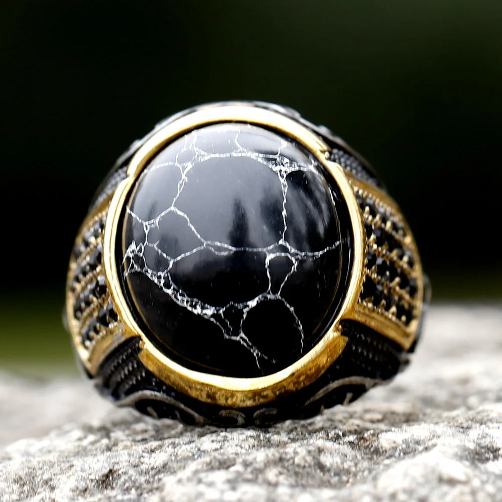 2023 وصول جديد تصميم الفولاذ المقاوم للصدأ الاتجاه الحجر الملون الرجال خاتم الموضة مجوهرات عالية الجودة شحن مجاني