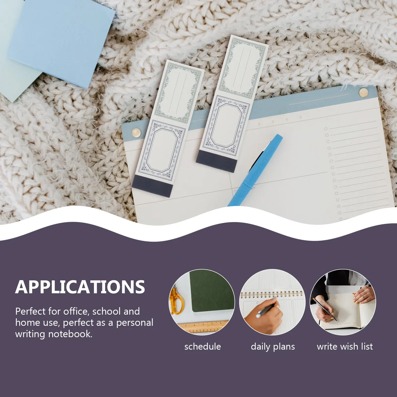 

2Pcs Superior Quality Paper Notepads Multi-Purpose Notepad for Staff Students Teachers Perfect Writing Memo Pad