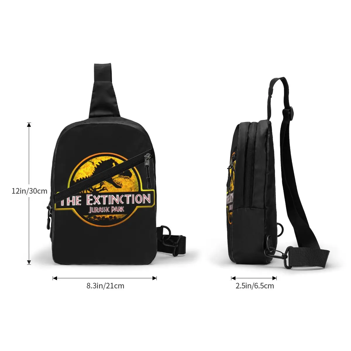 Casual Dinosaur World Jurassic Parks Sling Crossbody Backpack Men Shoulder Chest Bags for Hiking