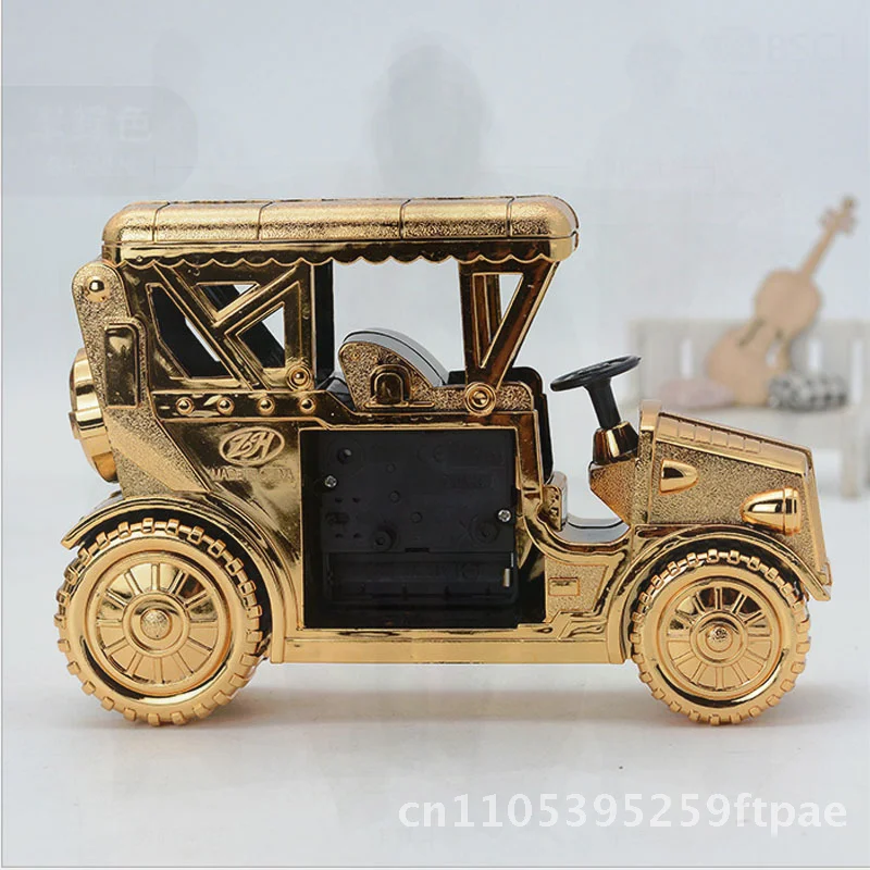 European-Style Retro Classic Car Alarm Clock Jewelry Company Gift Foreign Trade Export Gold Dial Battery Powered