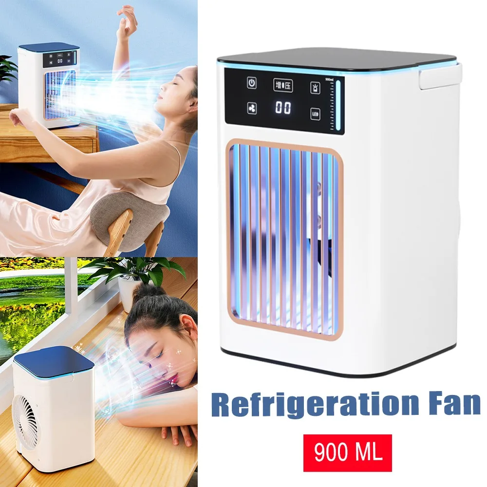 USB Desktop Air Cooler Fan Large Tank Humidifier Mist Cooling Portable Evaporative for Bedroom Office RV Dorm Indoor Space