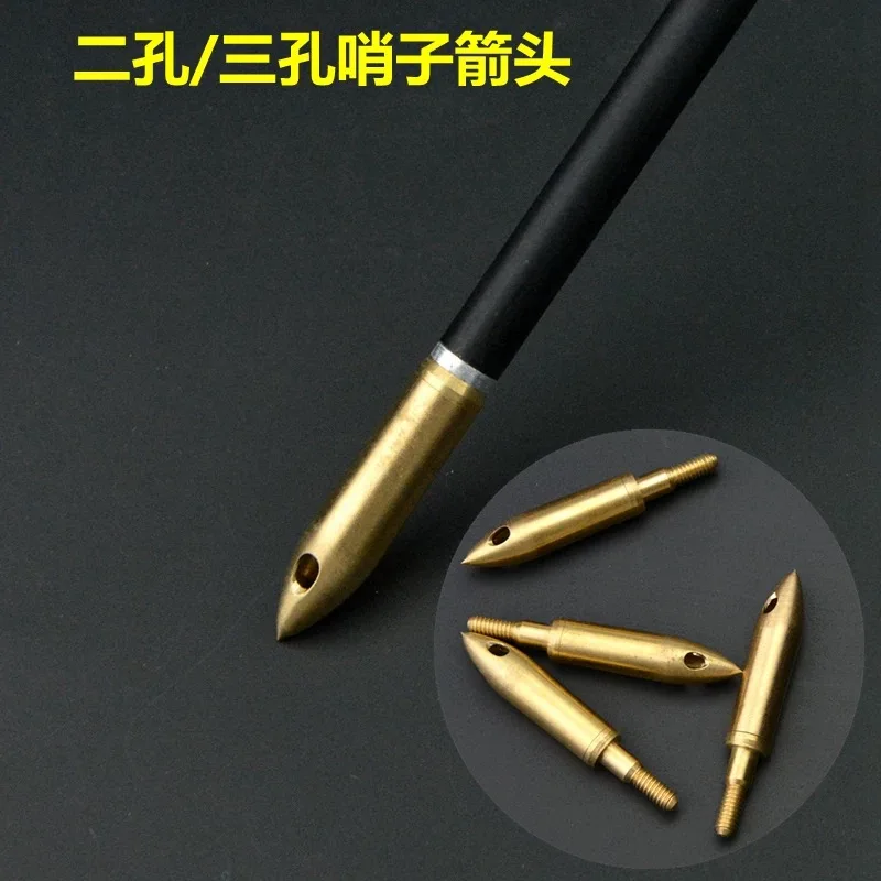 Archery Gold Whistle Broadhead Arrowheads,Copper Point,Screw Thread,DIY Hunting Arrow Tips Accessories,100Grain,130Grain,12Pcs