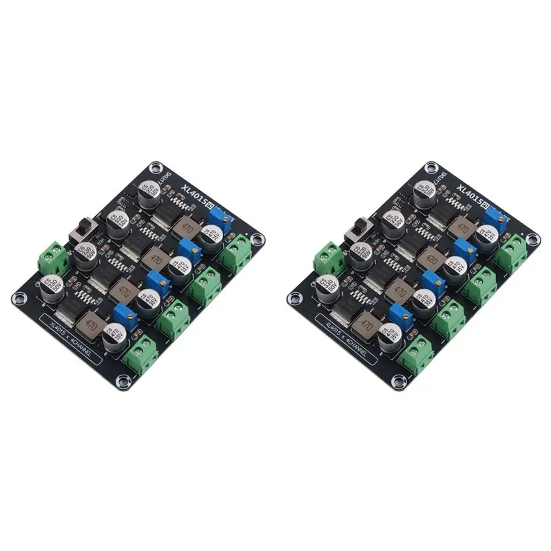 TFORU-2X XL4015 4-Channel Adjustable Step-Down Power Supply Module DC-DC Converter DC5-32V To DC0.8-30V 5A Max