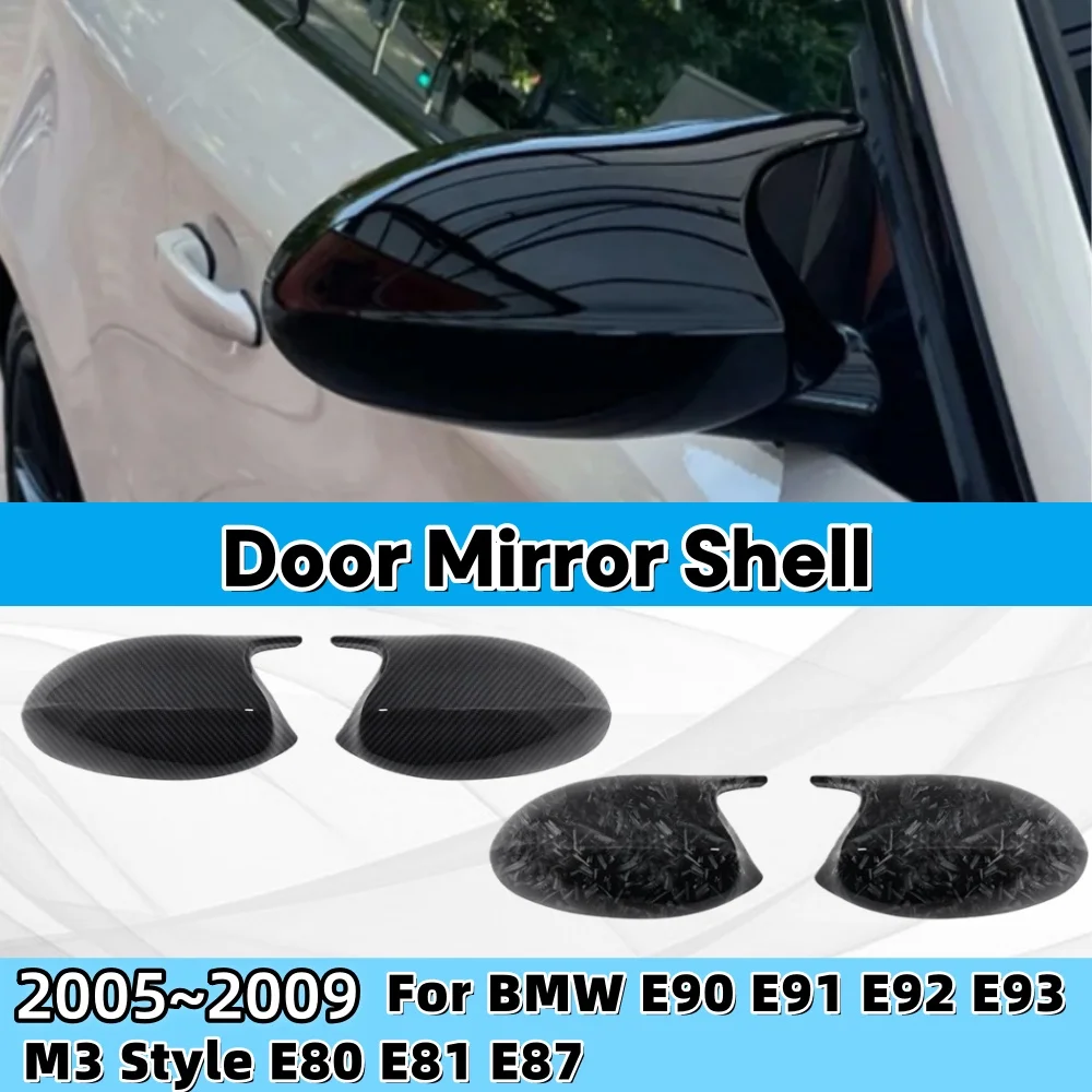

For BMW E90 E91 2005-2007 E92 E93 2006-2009 M3 Style E80 E81 E87 2xMirror Cover Door Mirror Shell Car Decoration Upgrade ABS