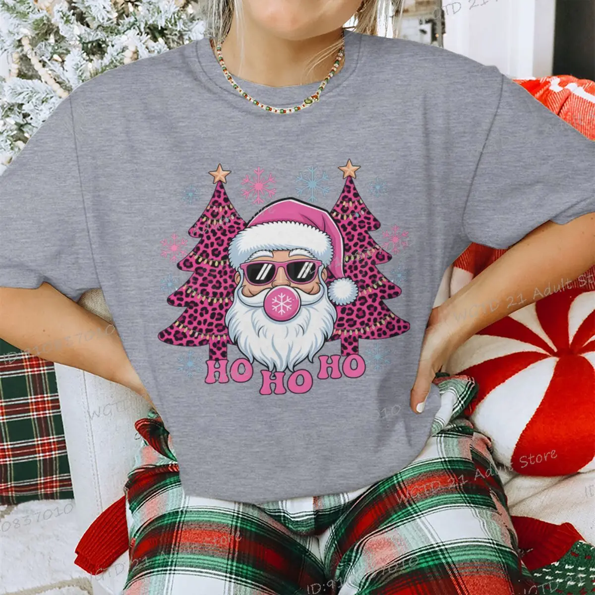 قميص عيد الميلاد للرجال والنساء مطبوع عليه سانتا كلوز، ملابس يومية للخروج في الخريف والشتاء، ملابس شارع عيد ميلاد سعيد عتيقة