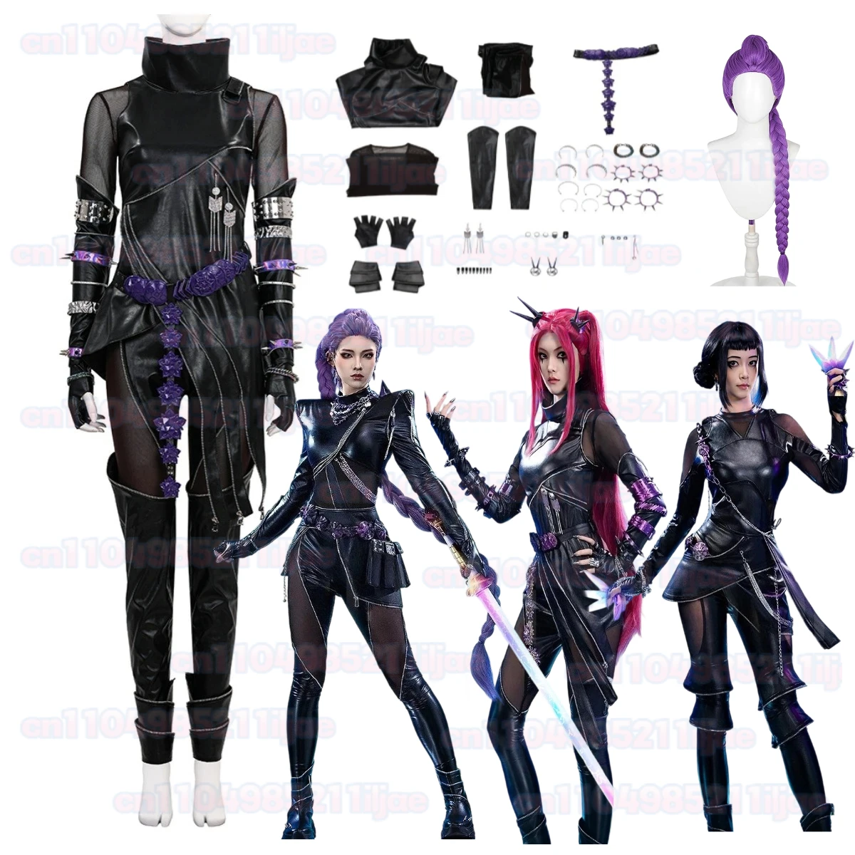 

Anime KPop Demon Hunters RUMI Cosplay Costume Black Leather Stage Performance Top Pants Full Set Halloween Outfit Custom Made