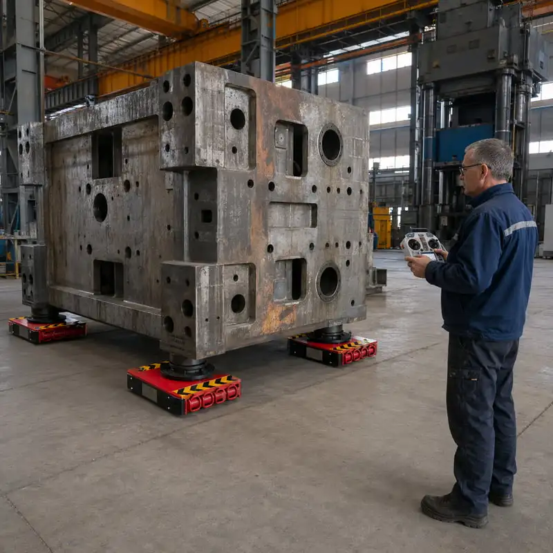 35Ton Heavy Duty Machine Dolly Swivel Load Skate Customized Battery Powered Mover for Warehouse Machinery Positioning