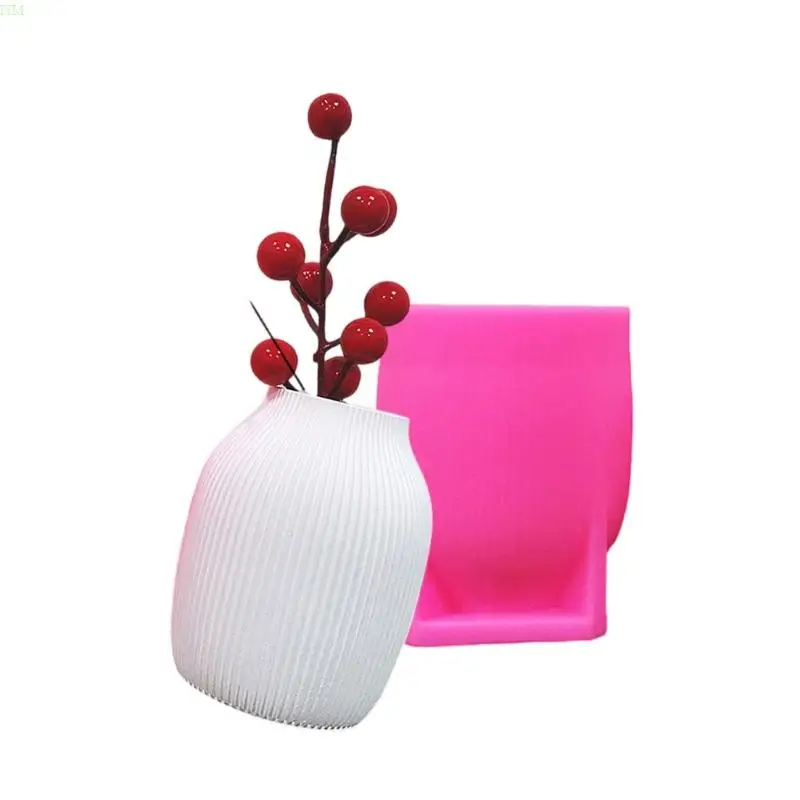 Multipurpose Striped Silicone Vase Molds Silicone Planter Molds Suitable for Customing Flower Holders Desk Ornament NM