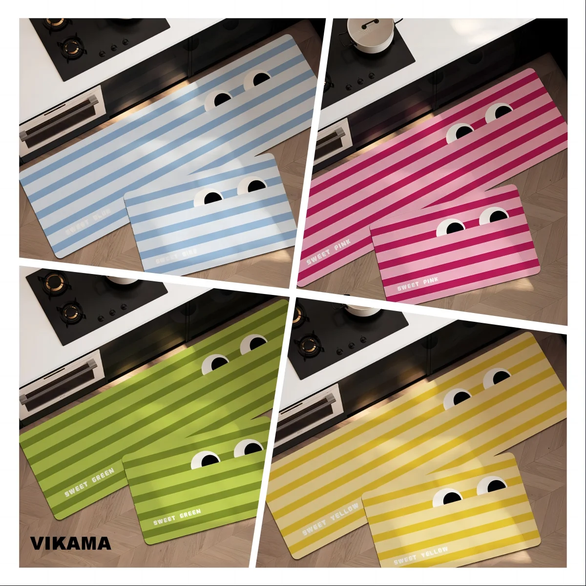 VIKAMA Diatomaceous Earth Kitchen Bathroom Bathroom Floor Mats Light Luxury Absorbent Anti-slip Dirty Resistant Entrance Rugs