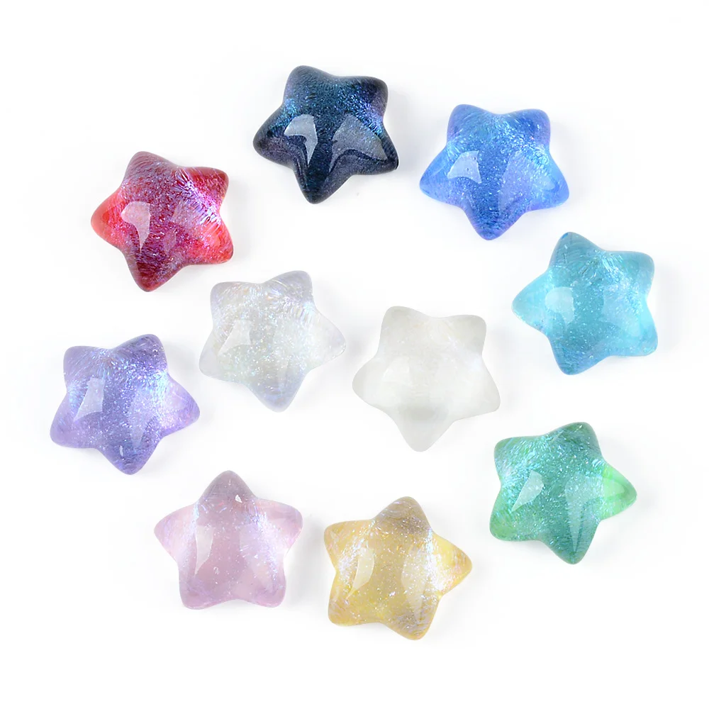 

12/24 шт., прозрачная блестящая заколка для волос в форме звезды из смолы с плоской задней частью, зажим для чехла для телефона, аксессуары для украшения ювелирных изделий своими руками