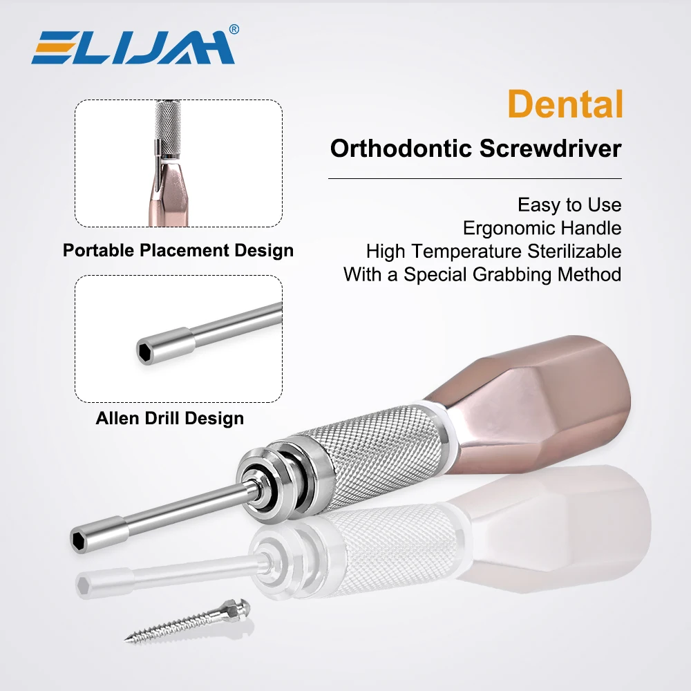 ELIJAH Dental Orthodontic Mini Screwdriver Matching Tool Mini Screws Driver For Self-Drilling Dentistry Implant Treatment Tools