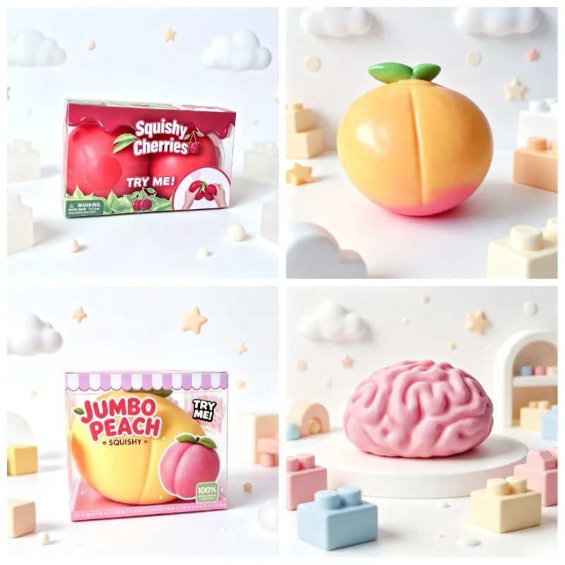 strawberry simulation cherry yellow peach honey peach cheese squeeze toys perfect for stress relief emotional release make great