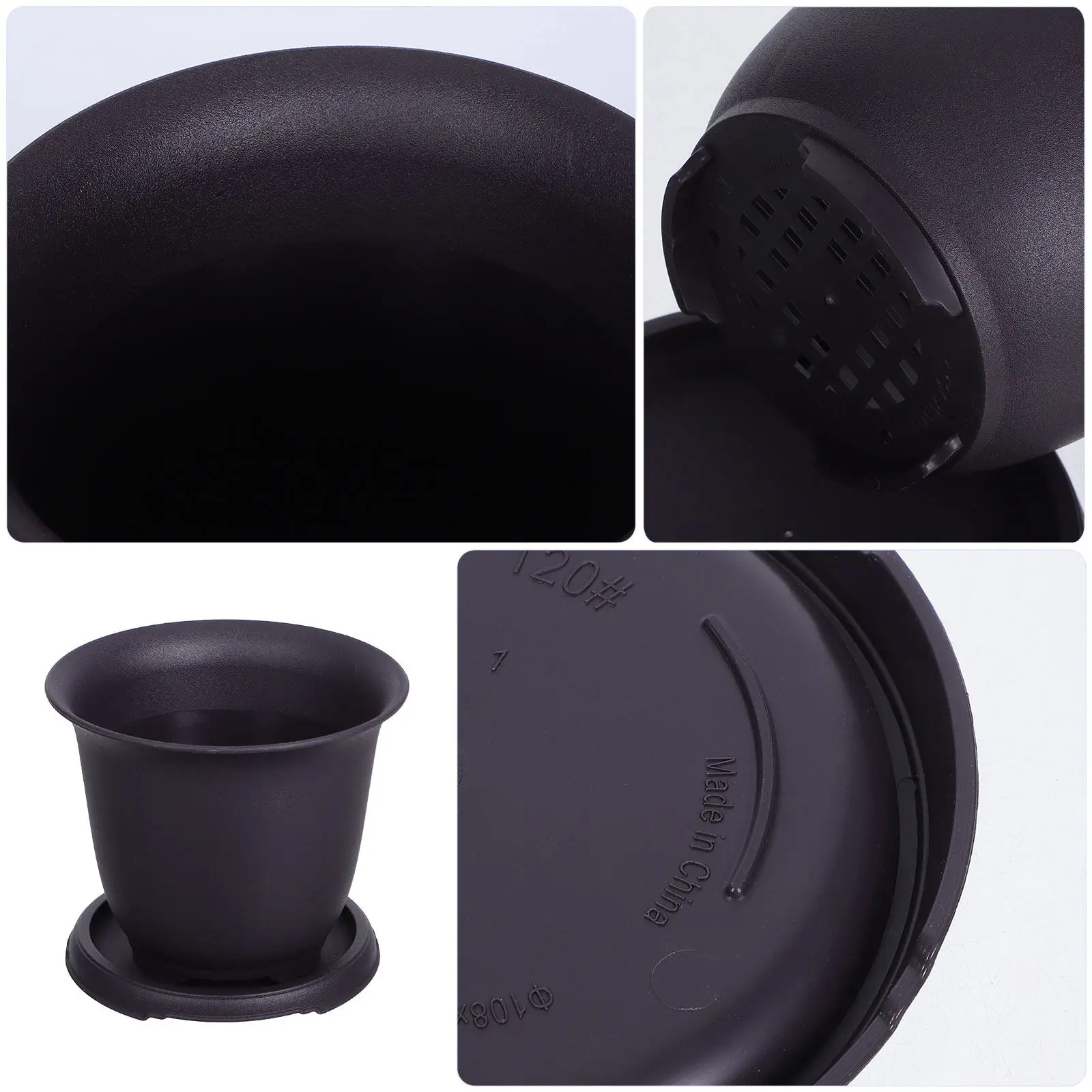 Decorative Modern Flower Bowl Planter Set PP Material with Drainage Tray for Succulents Bonsai Indoor Outdoor Plants
