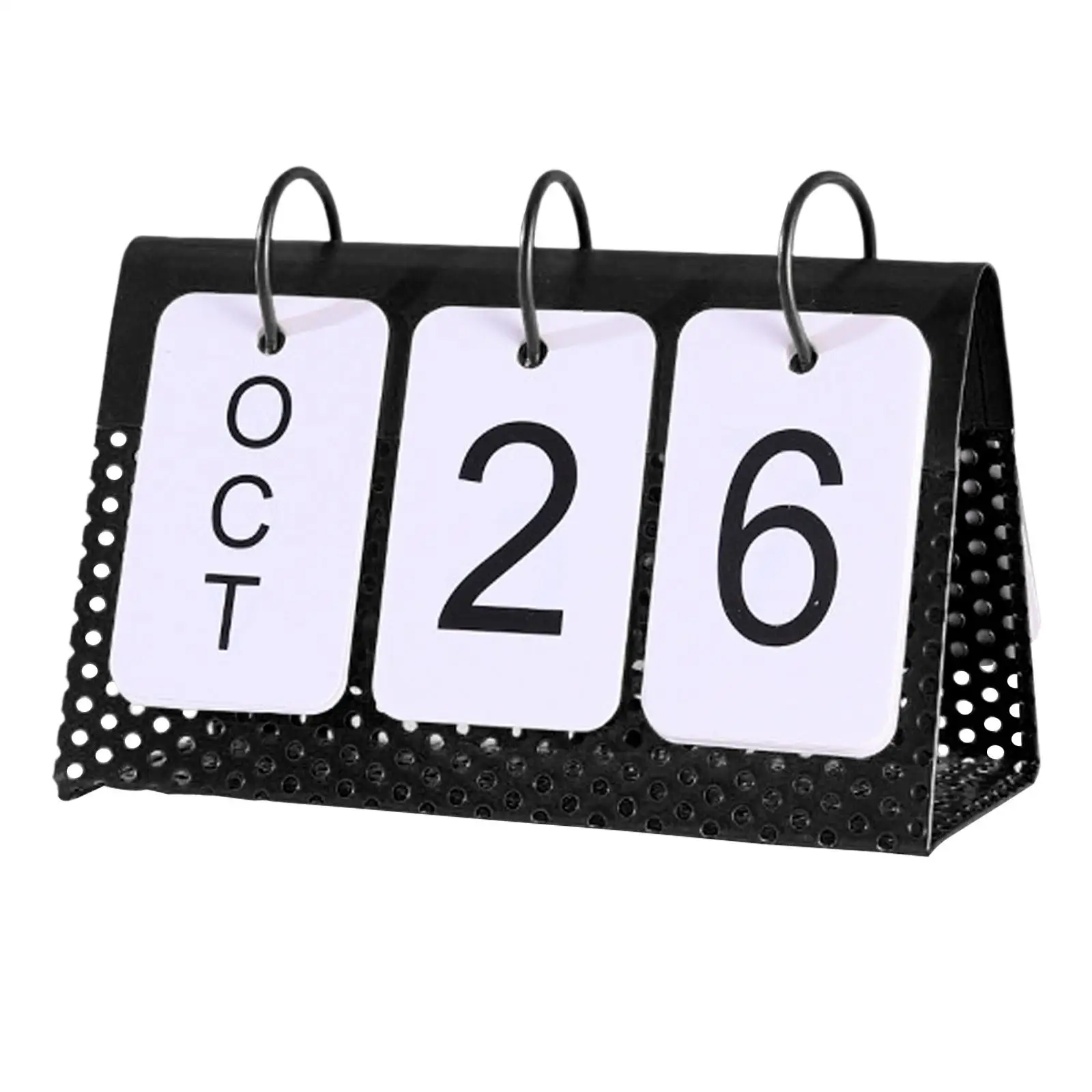 Iron Perpetual Calendar Desk Decor Flip Chart Standing Table Display for Home Office Study Room Creative Reusable Ornament Gift