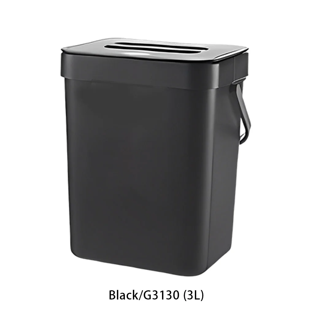 Wall Mounted Hanging Trash Can Kitchen Lid Waste Bin Wide Opening Toilet 3L Garbage Bucket Household Cleaning Tools