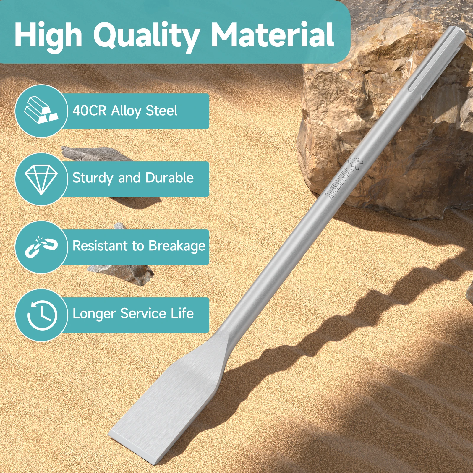 1PC 400mm Tile Chisel with SDS Max Shank Electric Hammer Drill Bit Point Groove Gouge Flat Chisel Break Concrete Brick Wall Dril