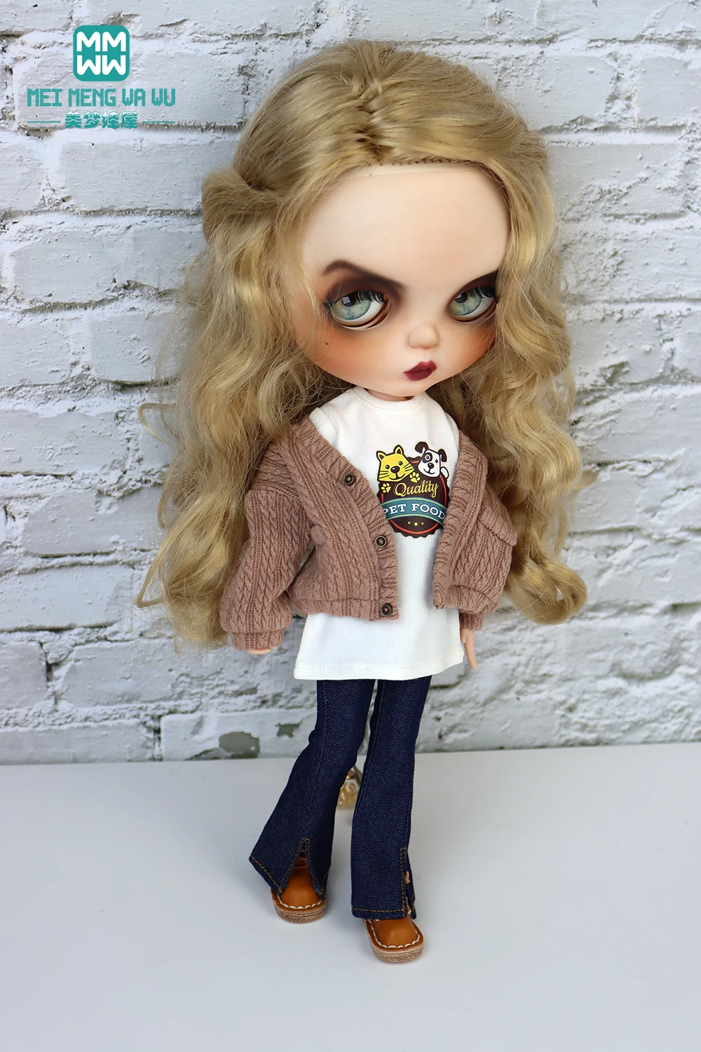 Blyth Clothes Fashion Sweater Jacket Denim Flared Pants Azone OB22 OB24 Girl Toy Gift